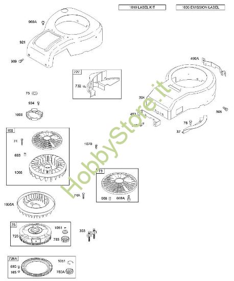 C - Alloggiamento ventola, volano, griglia girevole B&S - 28 €¦ 28S707-1149-E1 brand Stihl